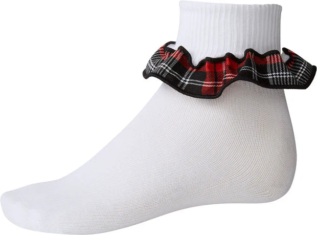 Plaid Ruffle Ankle Socks