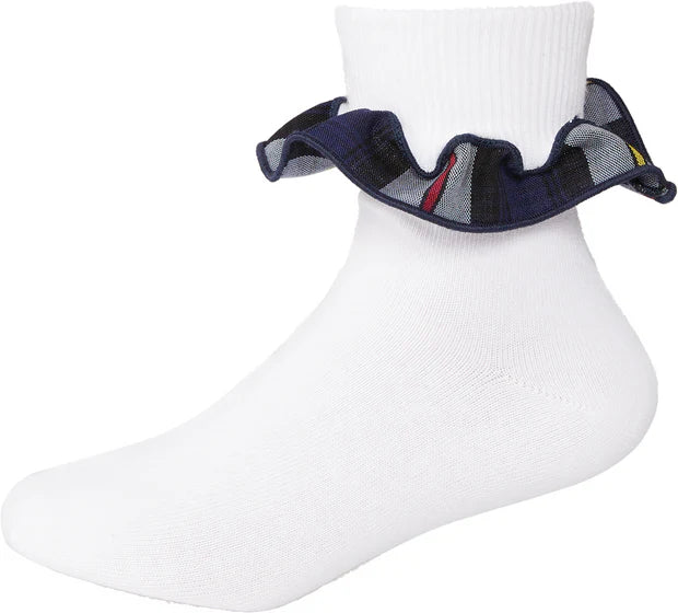 Plaid Ruffle Ankle Socks