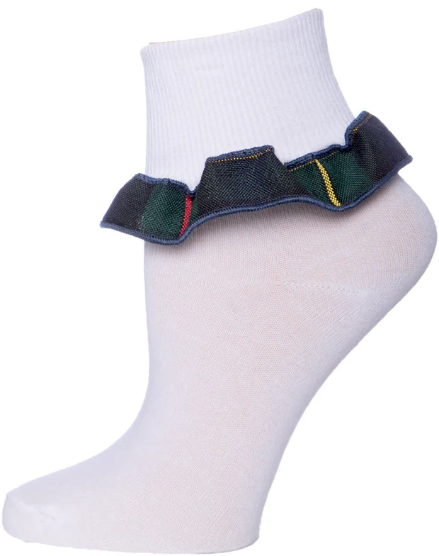 Plaid Ruffle Ankle Socks
