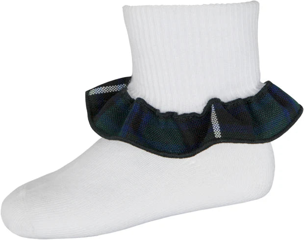 Plaid Ruffle Ankle Socks