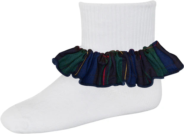 Plaid Ruffle Ankle Socks