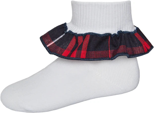 Plaid Ruffle Ankle Socks