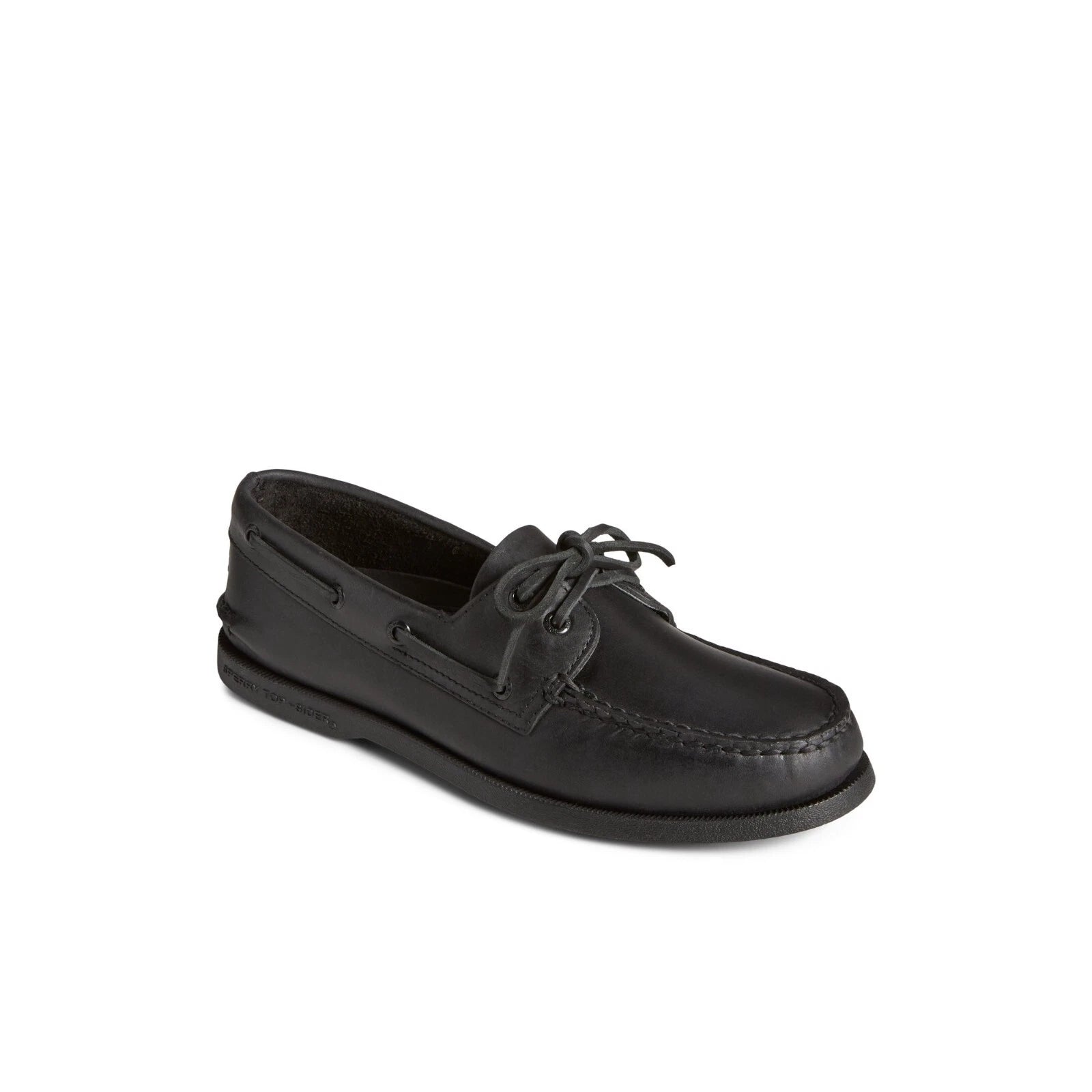 Boat Shoe Black Leather Smooth