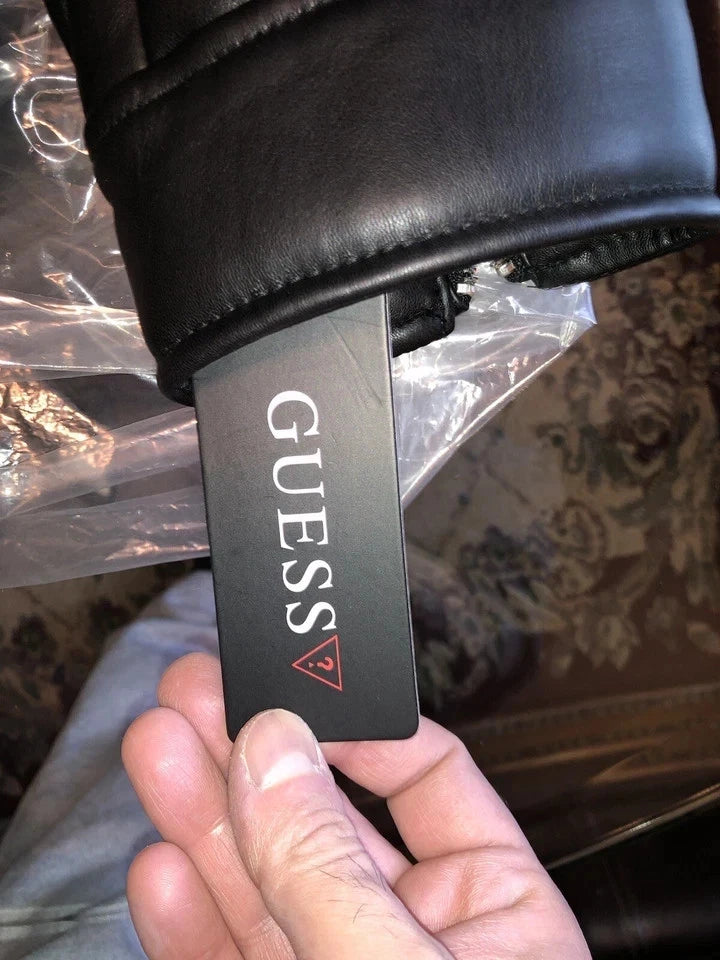 Asymmetrical Black Faux Leather Fur Motorcycle Jacket